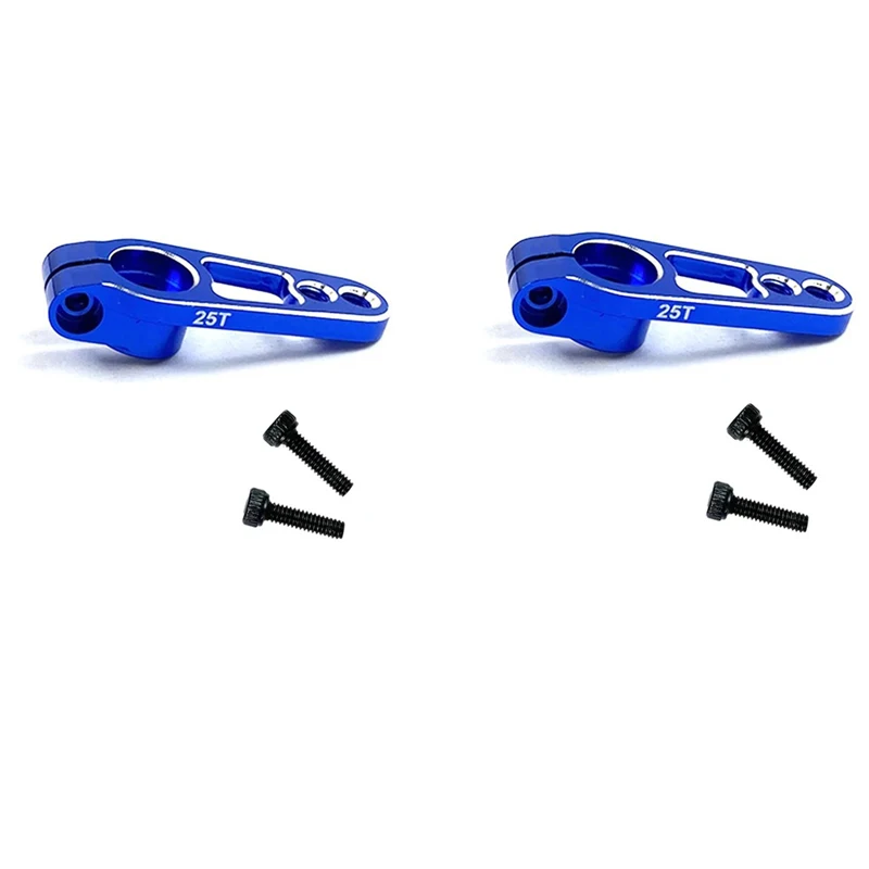 2pcs อลูมิเนียม 25T Servo Horn แขนฟัน Spline M3 CLAMP พวงมาลัยสําหรับ Futaba Savox Power HD Moto D4 Drift ปีนเขา RC รถ