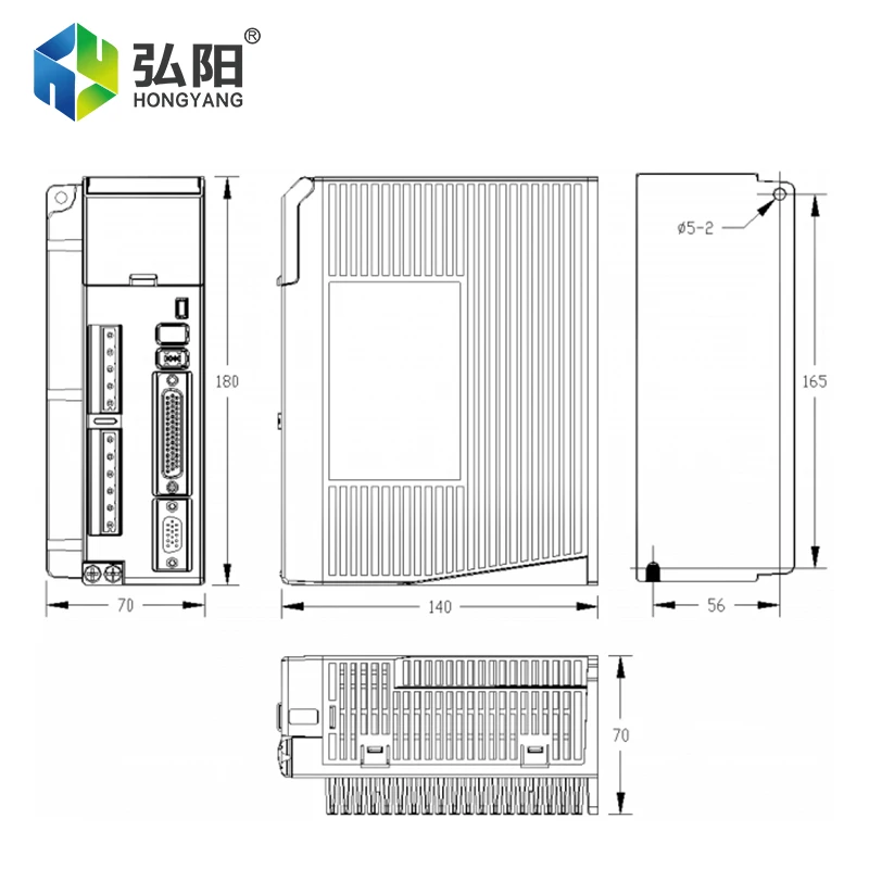 Leadshine L5-400Z AC Servo Drive Kit With Brake 220V 50/60HZ 400W AC Servo Motor ACM6004L2H-B0-D-SS 1.27N With Full Cable