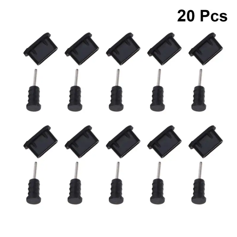 10Pairs/20pcs USB Plug For Cell Phones Type C Dust Plug Plug For Cell Phones Silicone Cover for Smart Phone Accessories