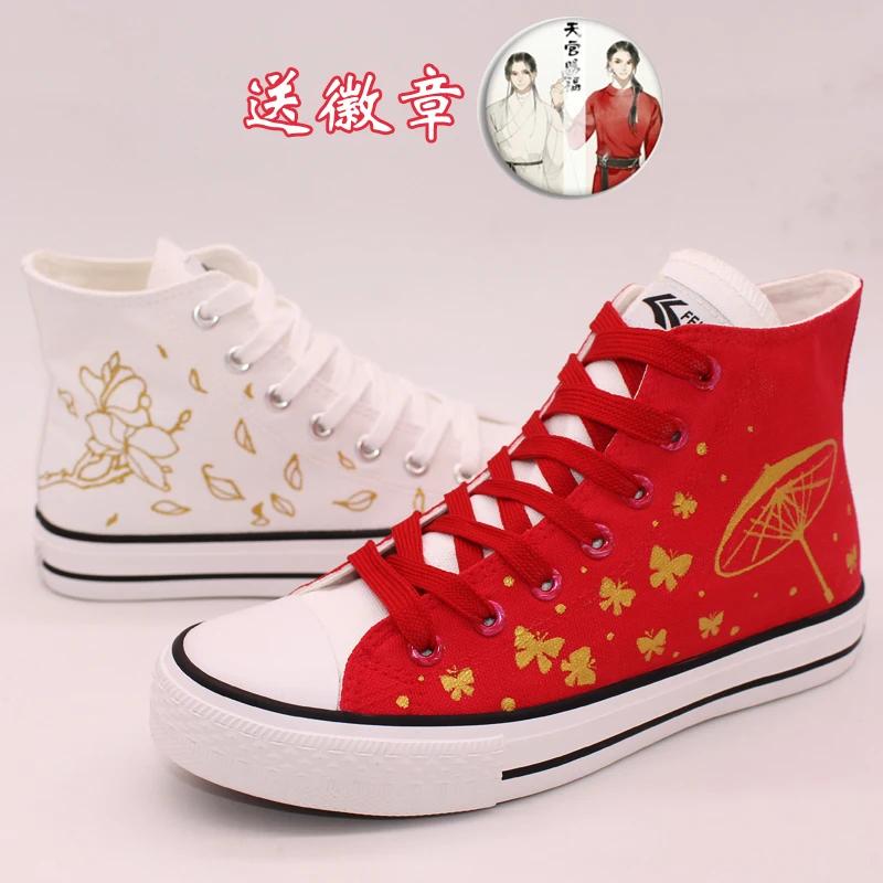 Tian Guan Ci Fu Hua Cheng Xie Lian Cosplay Canvas Shoes Women Men Student Ankle Boots Sneakers Couple High Top Sport Shoes