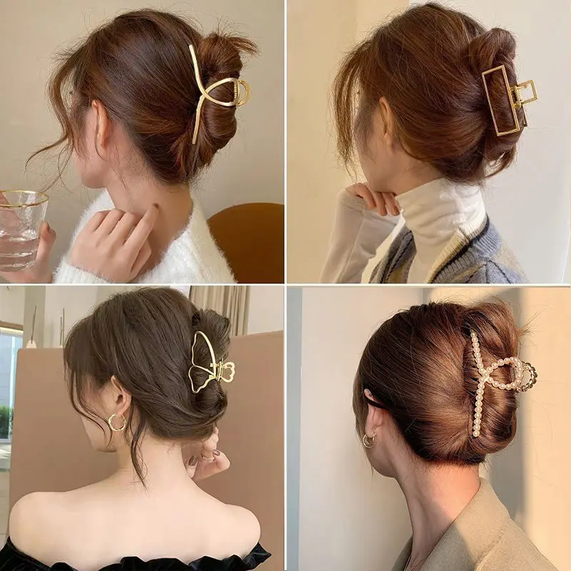 女性と女の子のための金の金属のヘアクリップ,ヘアアクセサリー,ヴィンテージ,クリップ,ヘアピン,2021