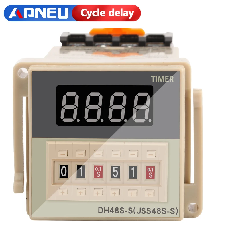 DH48S-s Repeat Cycle Time Delay Relay / 24v timer relawith socket (AC 220V 110V 380V 36V DC / AC 24V 12V )0.01S - 99H 99M 8 Pins