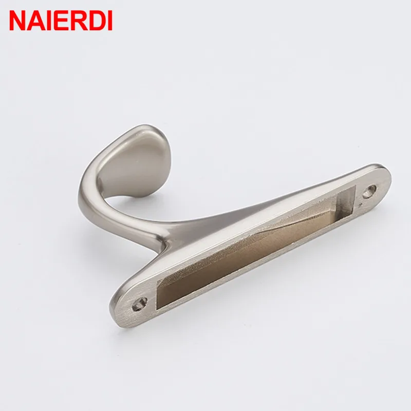 NAIERDI Zinc Alloy Simple Clothes Hanger Bathroom Towel Wall Mounted Clothes Hook Kitchen Bedroom Key Hat Bag Hanger Rack Holder