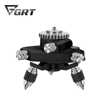 GRT Aluminum Alloy Laser Level Tripod Bracket 360 Degree Rotating Movable Base for Fine Adjustment Tripode para nivel laser
