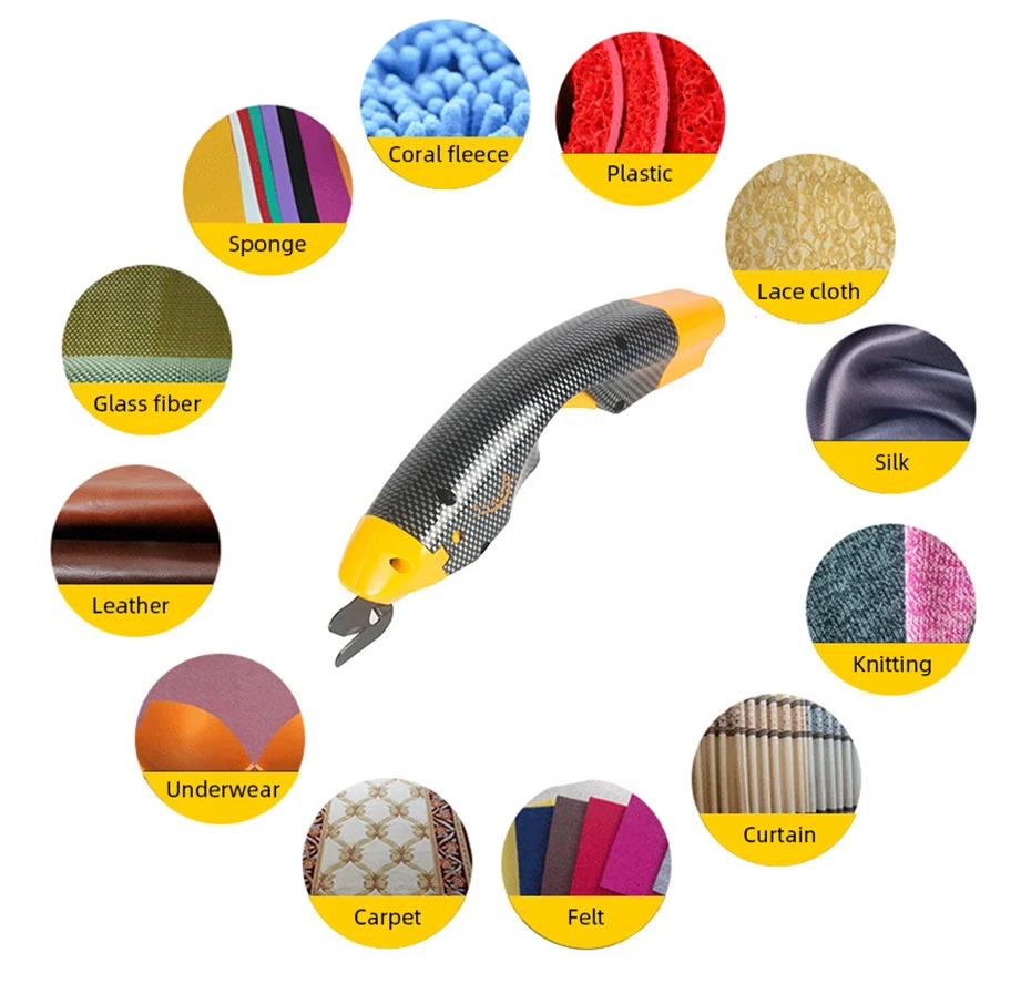 Electric Scissors Cloth Cutter Fabric Cutting Machine Handheld Electric Scissors Shear Fabric/Leather/Cloth Sewing Machine