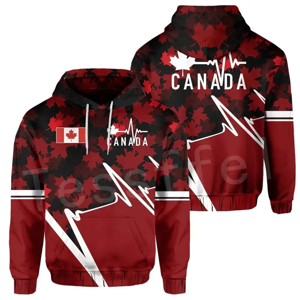 

Tessffel Country Flag Canada Symbol Maple leaf Colorful Pullover Men/Women Tracksuit zipper Jacket 3Dprint Streetwear Hoodies D3