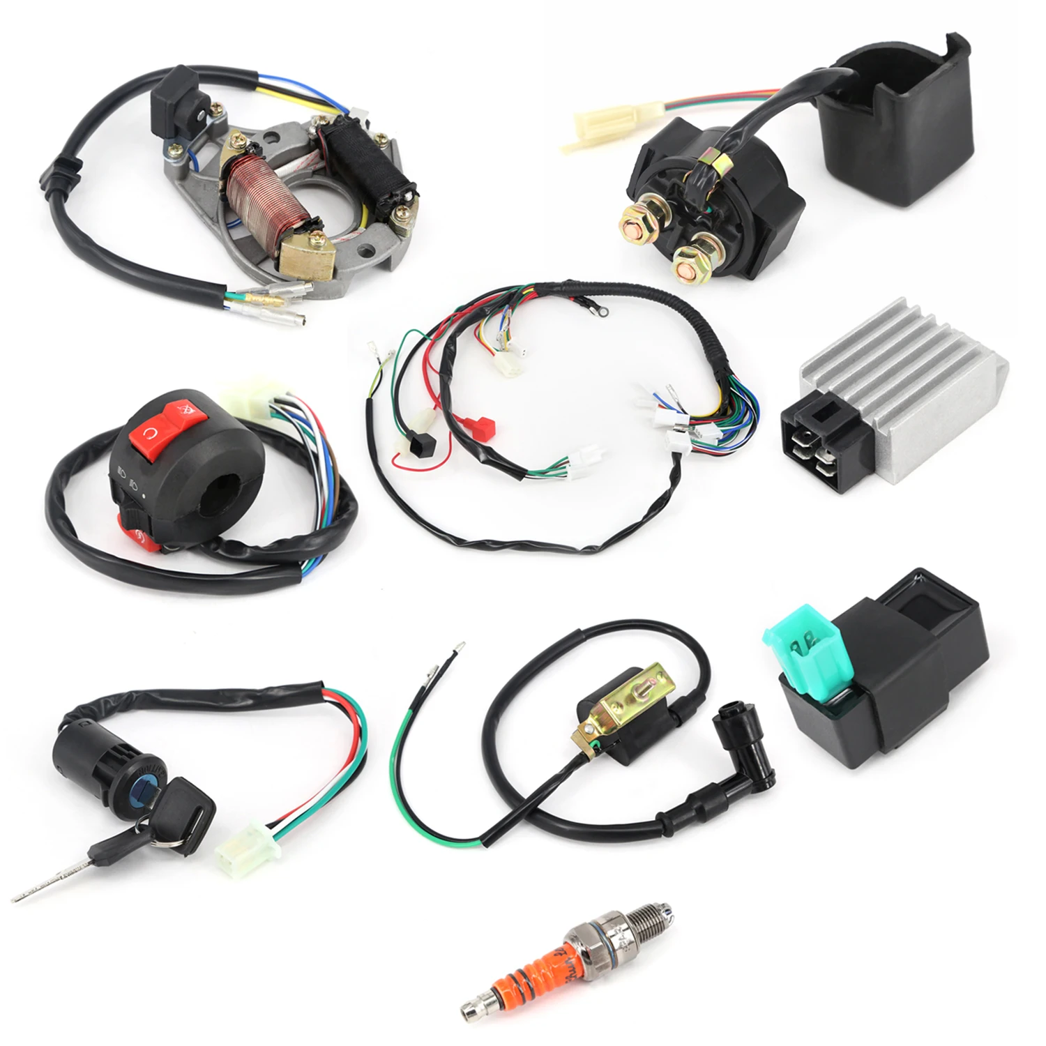 Conjunto de arnés de cables CDI, 50, 70, 90, 110, 125CC, ATV, arranque eléctrico, Quad