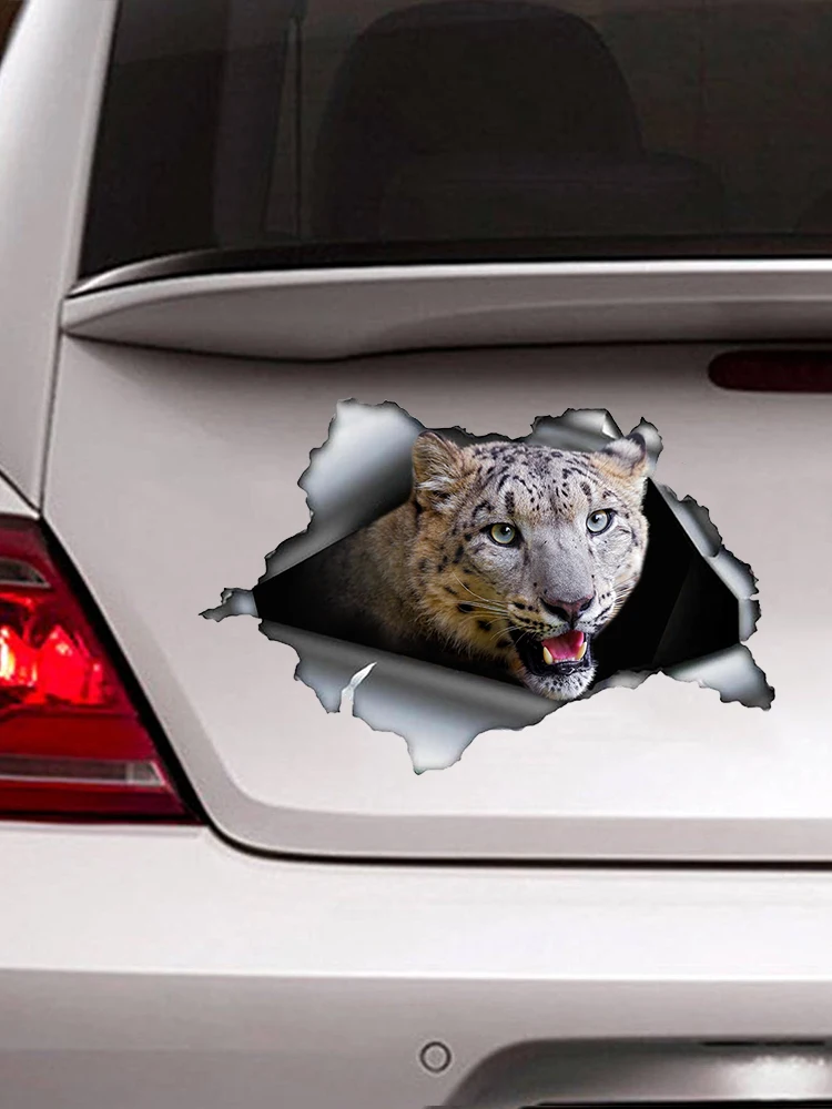 S50181# 13/15/17CM Personality PVC Decal Snow Leopard Car Sticker on Motorcycle Laptop Decorative Accessories
