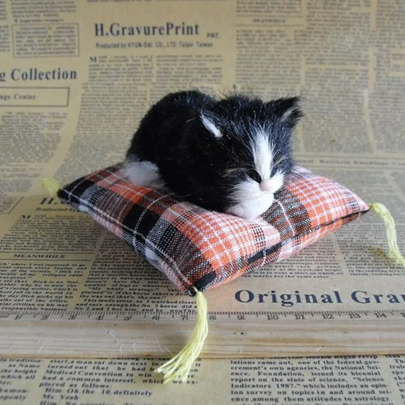 سيارة الحلي لطيف محاكاة النوم القطط الديكور السيارات جميلة أفخم القطط التماثيل اكسسوارات الديكور المنزل #3