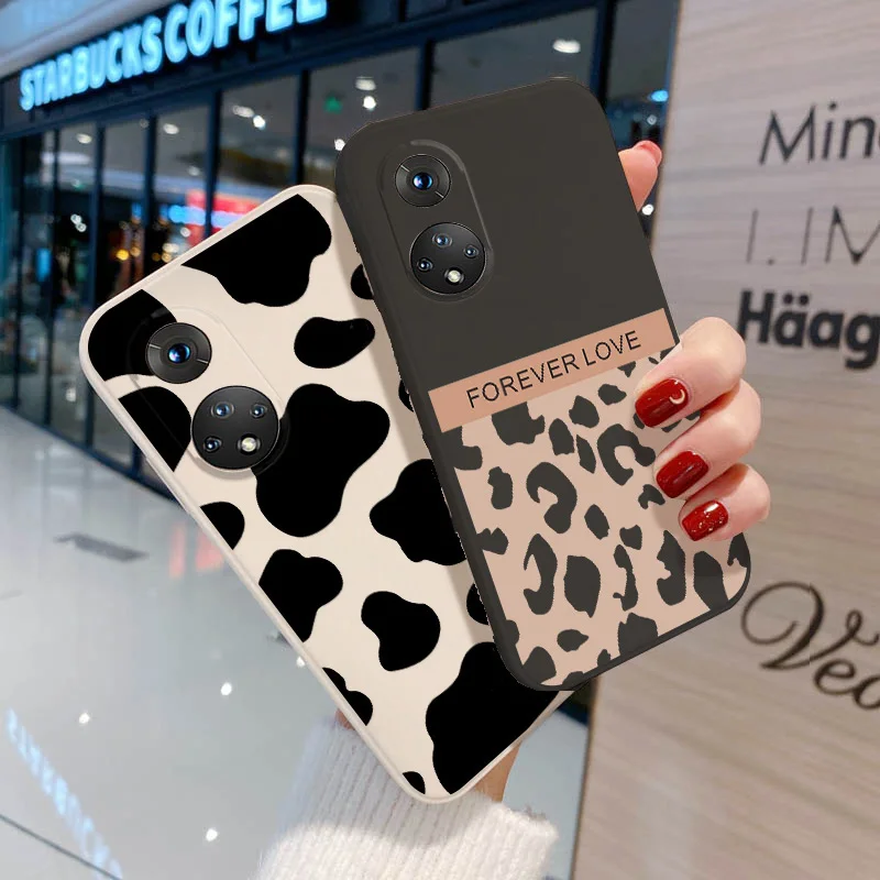 Etui Honor X8 do Huawei Honor 20 9X Pro 50 Leopard Bear Case P40 Pro P30 P50 Nova 5T Cover Silicone Bumper Funda