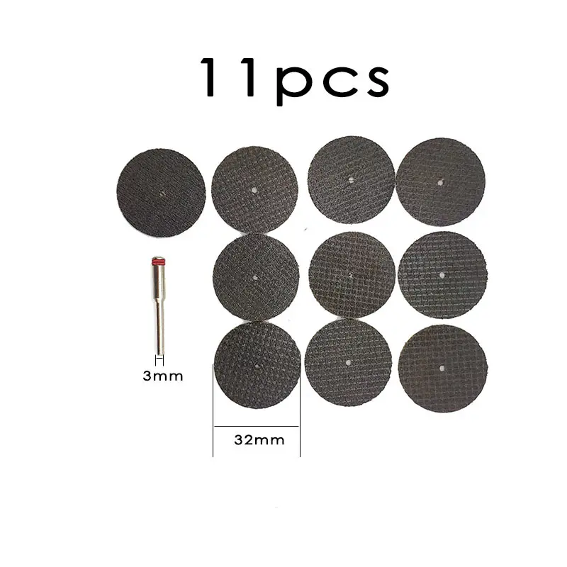 10Pcs 32mm Resin Cutting Disc For Dremel Grinder Rotary Circular Saw Blade Dremel Wheel Cutting Sanding Disc with 1 Mandrel