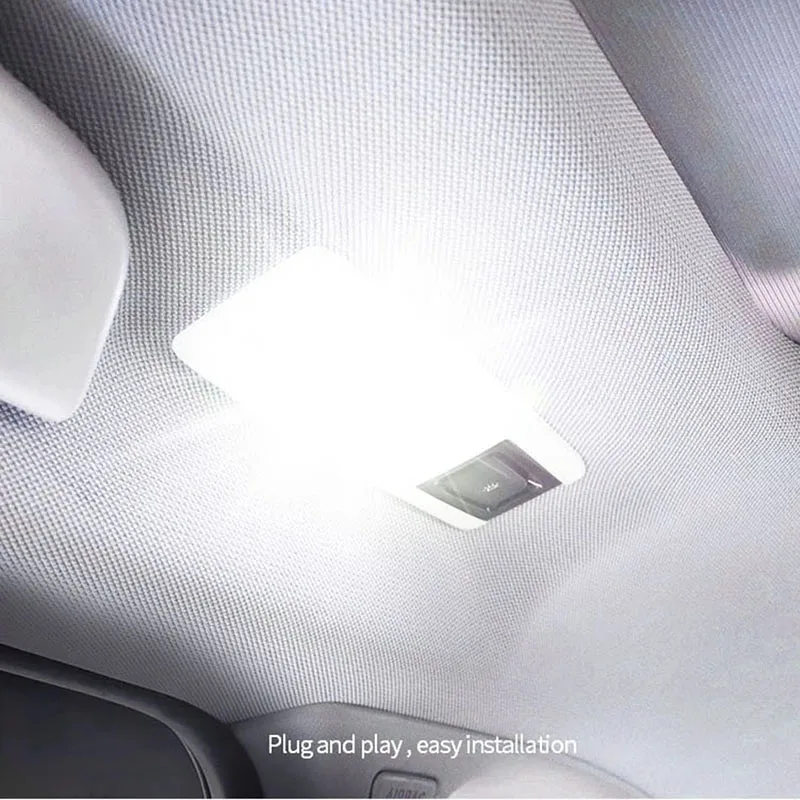 1pcs w5w Led Panel Dome Reading Map Lamp COB Car Interior Lighting Auto Bulb Festoon 31mm 36mm 39mm 41mm T10 168 194 Adapter