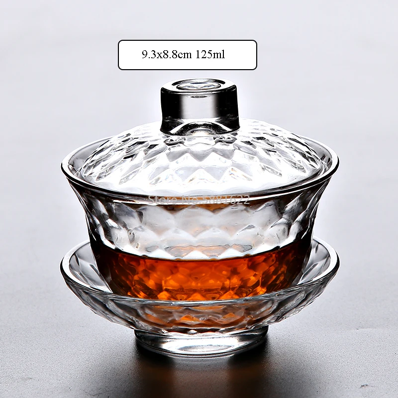 Heat-resistant Glass Gaiwan Teapot for Puer Gaiwan Cup of Tea Teapot Set