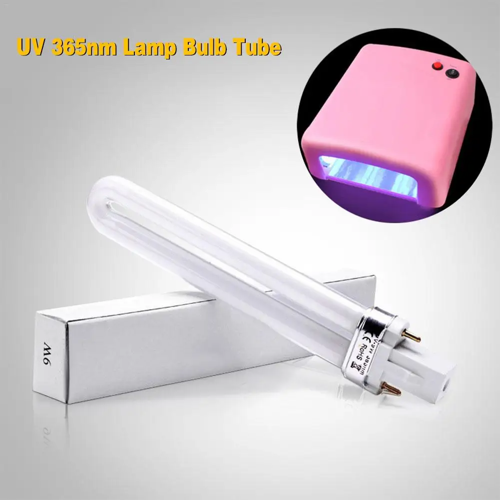 9W 365nm U-shaped UV Lamp Tube Nail Dryer Lamp Bulb Nail Phototherapy Machine Lamp for Nail Art