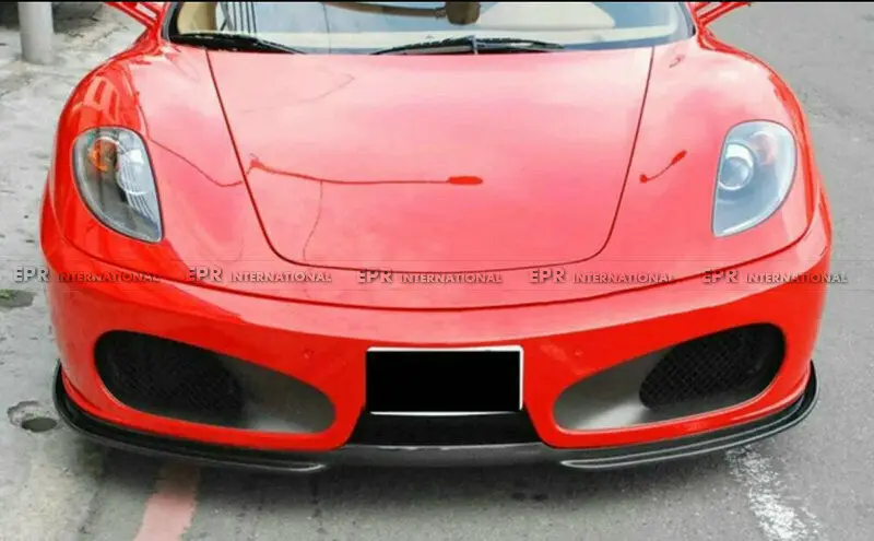 For Ferrari F430 Carbon Fiber P-Type Front Bumper Lip Diffuser Spoilers Wings Bar Trim Bodykits