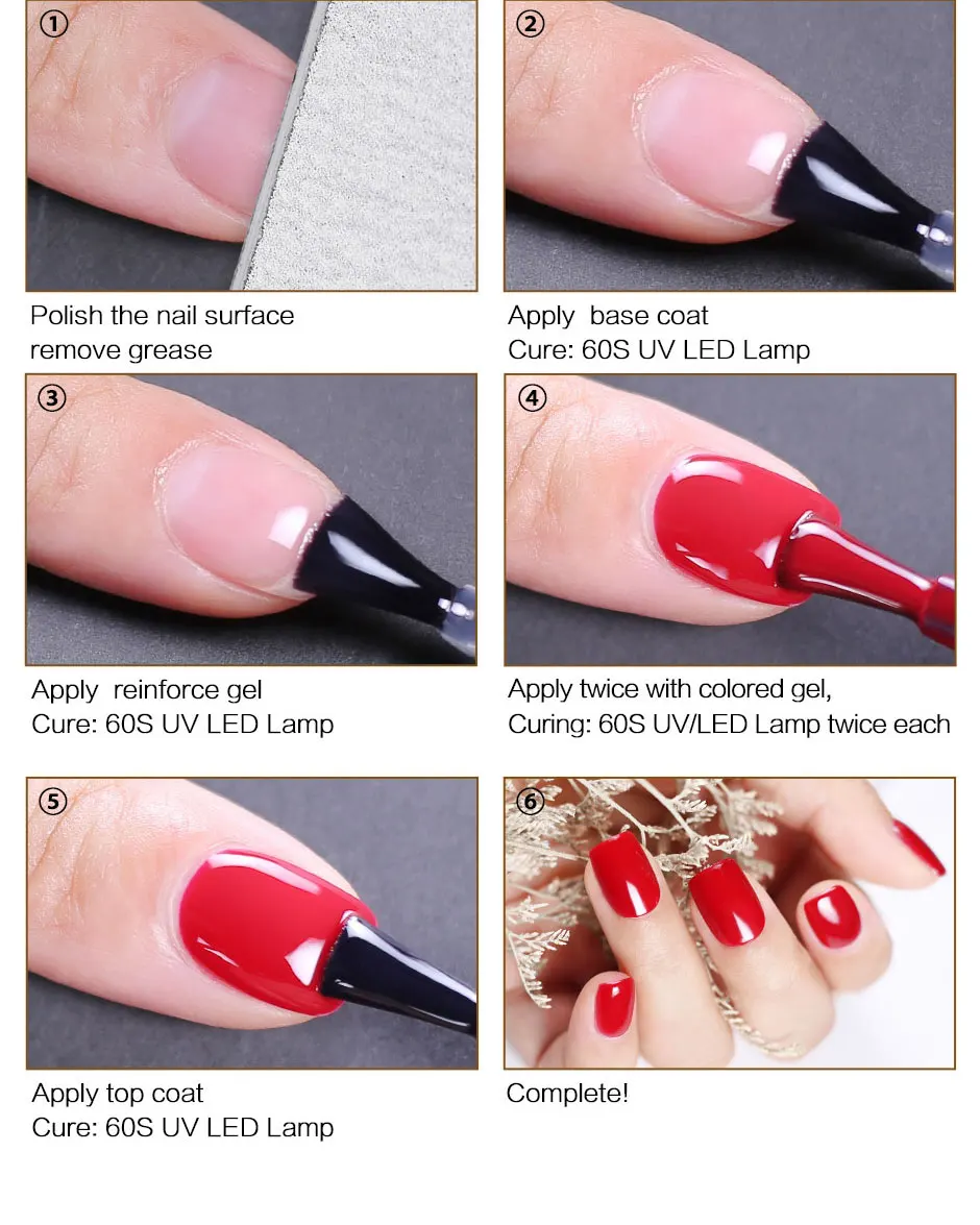 Clou Beaute เล็บเจลเล็บโปแลนด์ Vernis กึ่งถาวรทาเล็บ UV Top Coat Base Lakiery Hybrydowe เล็บเจล