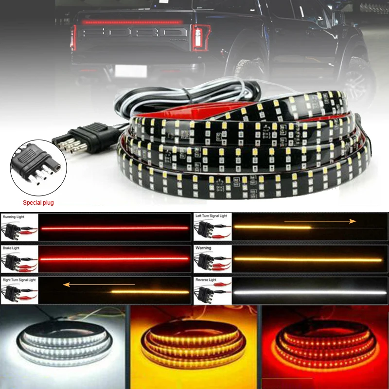 

60"3 Row 432LED 12V Car Truck Tailgate Light Bar Strip Reverse Brake Signal Tail Lamp Signal/Rear Strip Light Lamp