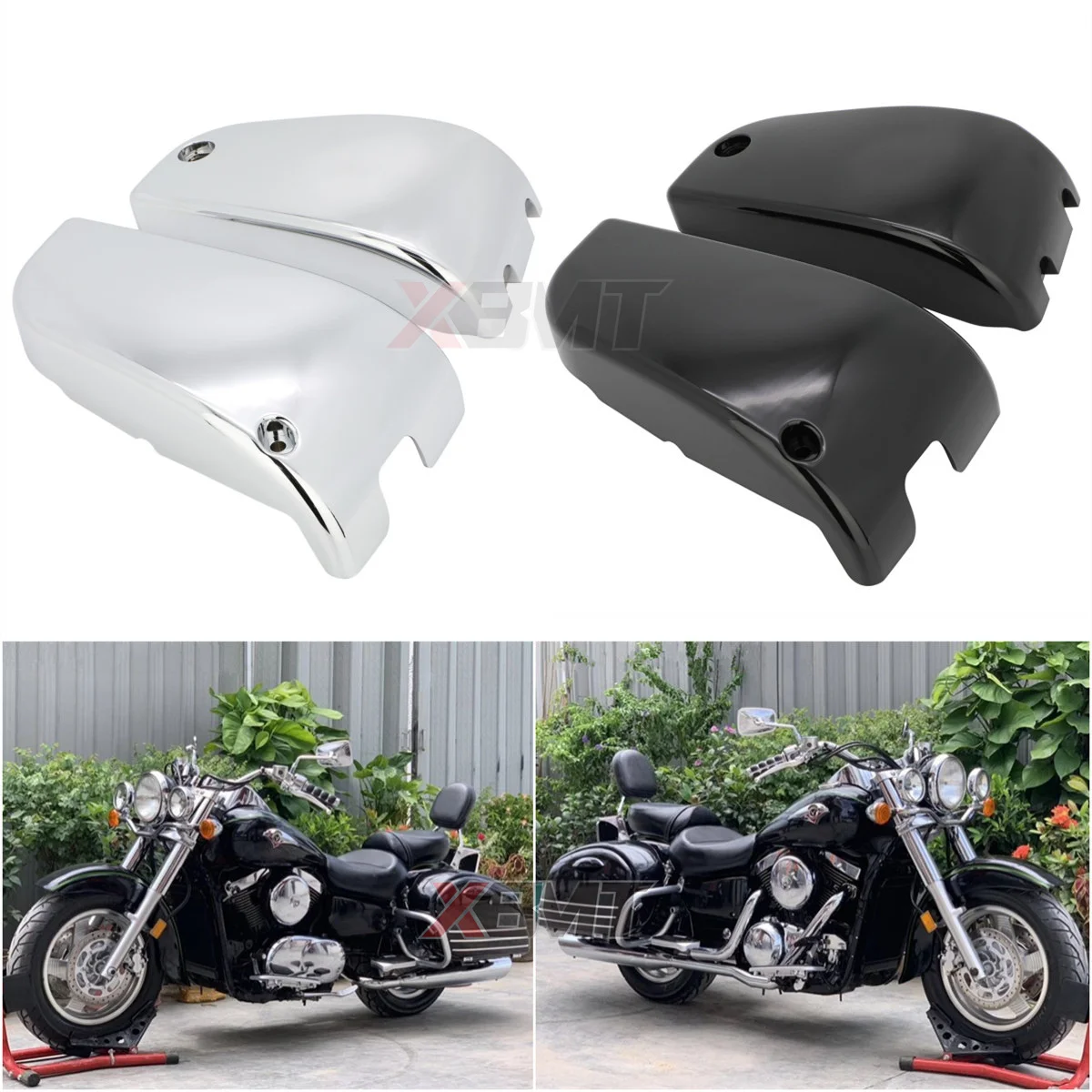 Motorcycle ABS Plastic Battery Side Fairing Cover For Kawasaki Vulcan 1500 VN1500 Classic Nomad 1996-2017