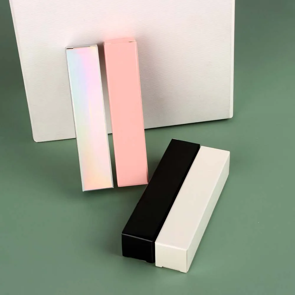 30pcs/lot empty paper box white/black/pink for lip gloss tube cosmetics packaging 25*25*117mm wholesale