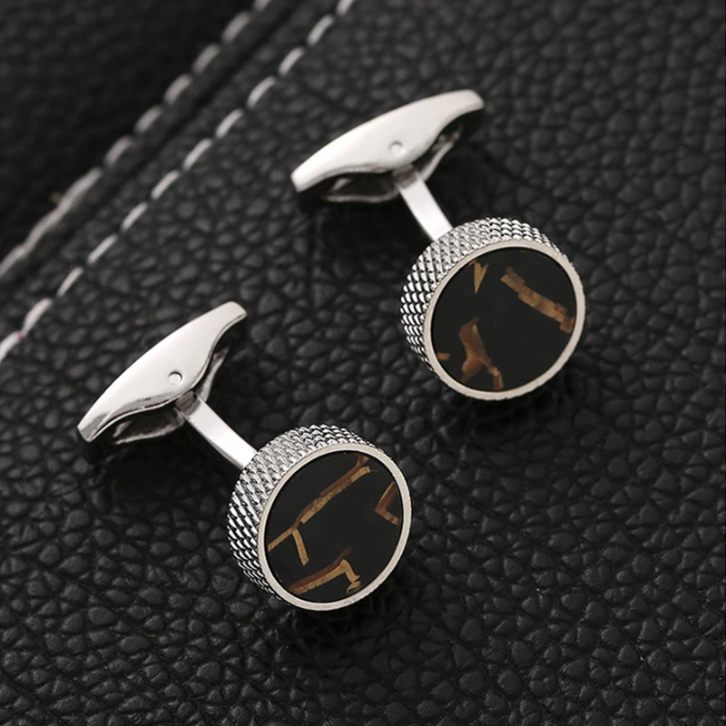 FLEXFIL Jewelry french shirt cufflink for mens Brand designer Cuffs link Button male High Quality H Luxury Wedding wholesale