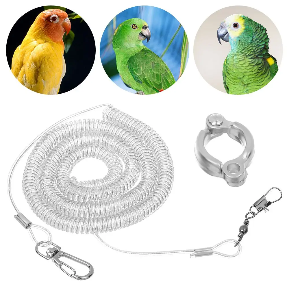 Parrot Bird Flying Training Leash Ultra-light Flexible Rope Anti-bite Leg Ring Harness Outdoor Macaw Cockatiel Starling