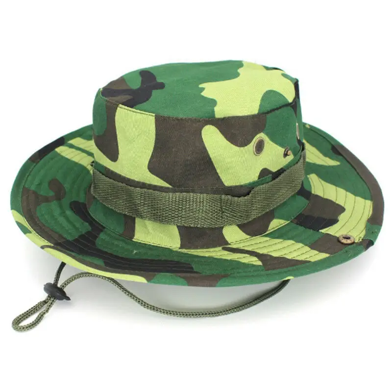 Chapéu de balde boonie caça pesca ao ar livre tampa ampla borda militar unisex sun camo esportes chapéus