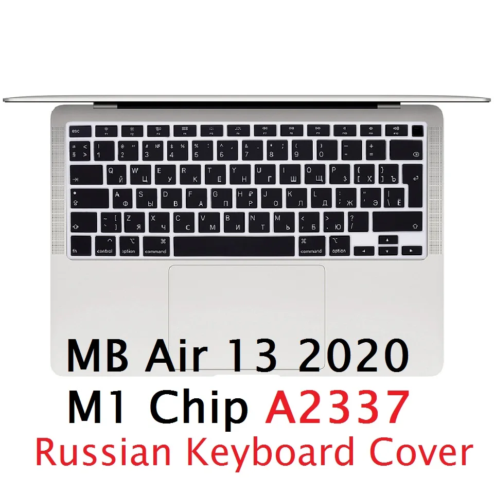 Russian For Macbook Air 13 2020 M1 Chip A2337 Russian EU US Keyboard Cover Soft Silicon For Macbook Air 13 M1 Chip Keyboard Skin