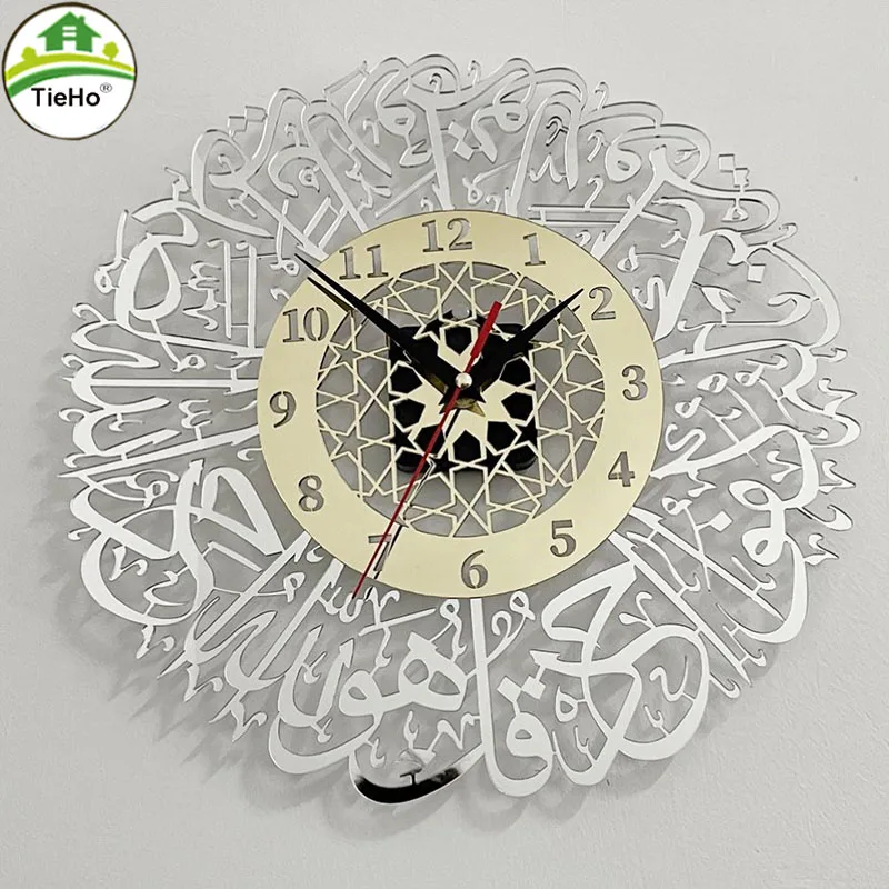 Acrylic Mirror Wall Clock, Art Wall Stickers, Home Decor, Office, Living Room, Bedroom, Quartz Needle, Silver, Gold, 30cm