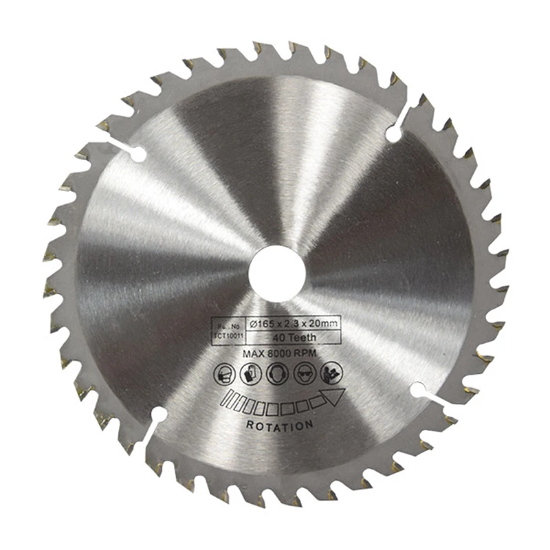 Disco de lâmina de serra circular, 165mm 40t, 20mm de furo tct para walt demakita ryobi