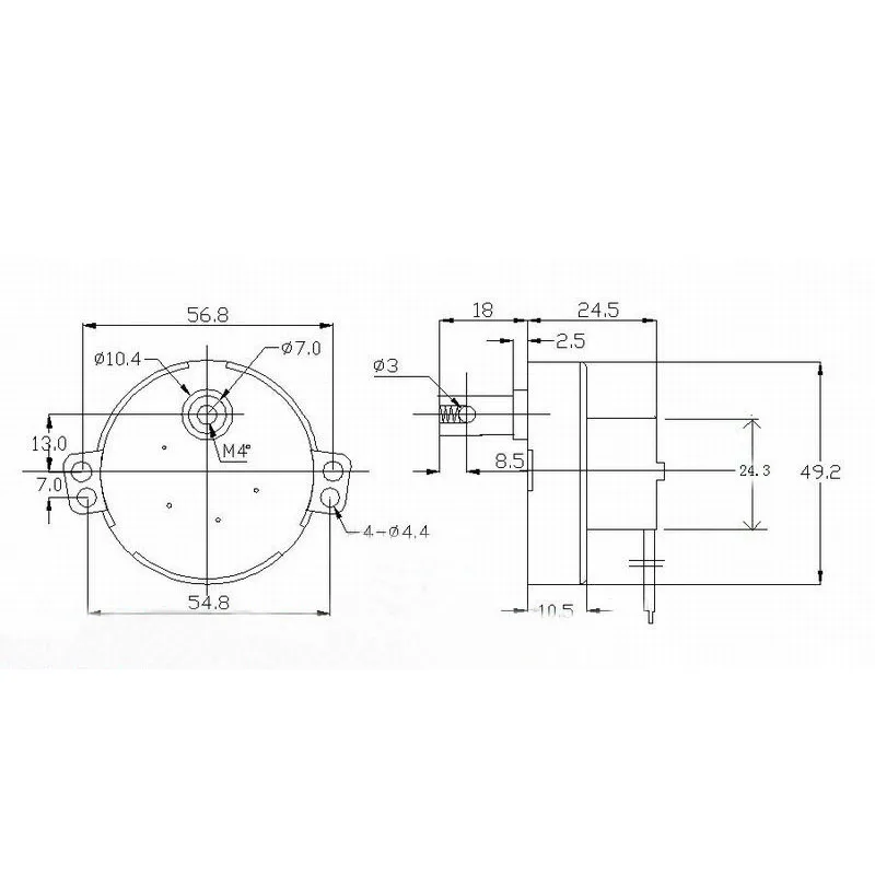 CHANCS JS-530-Motor eléctrico de 12V CC, eje plano doble, 10RPM, Micromotor DE ALTO Torque para microondas, caja de engranajes de plástico POM
