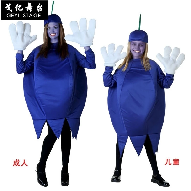 Grown-up grape green dress Fruit of cartoons Cosplay dress Halloween Halloween party lemon blueberry apple banana for adult