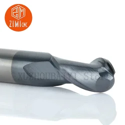 HRC45 ° tungsten steel milling cutter R ball round ball head end mill straight shank taper carbide milling cutter metal