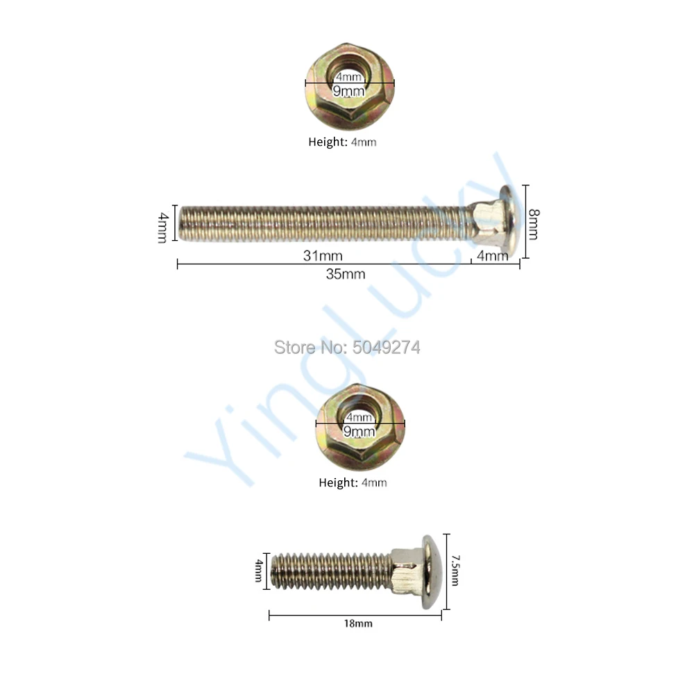 100 pcs Bolt Fixed Screws And Nuts For Coin Dispensers Token Selecter Arcade Machine Console Joystick Game Box