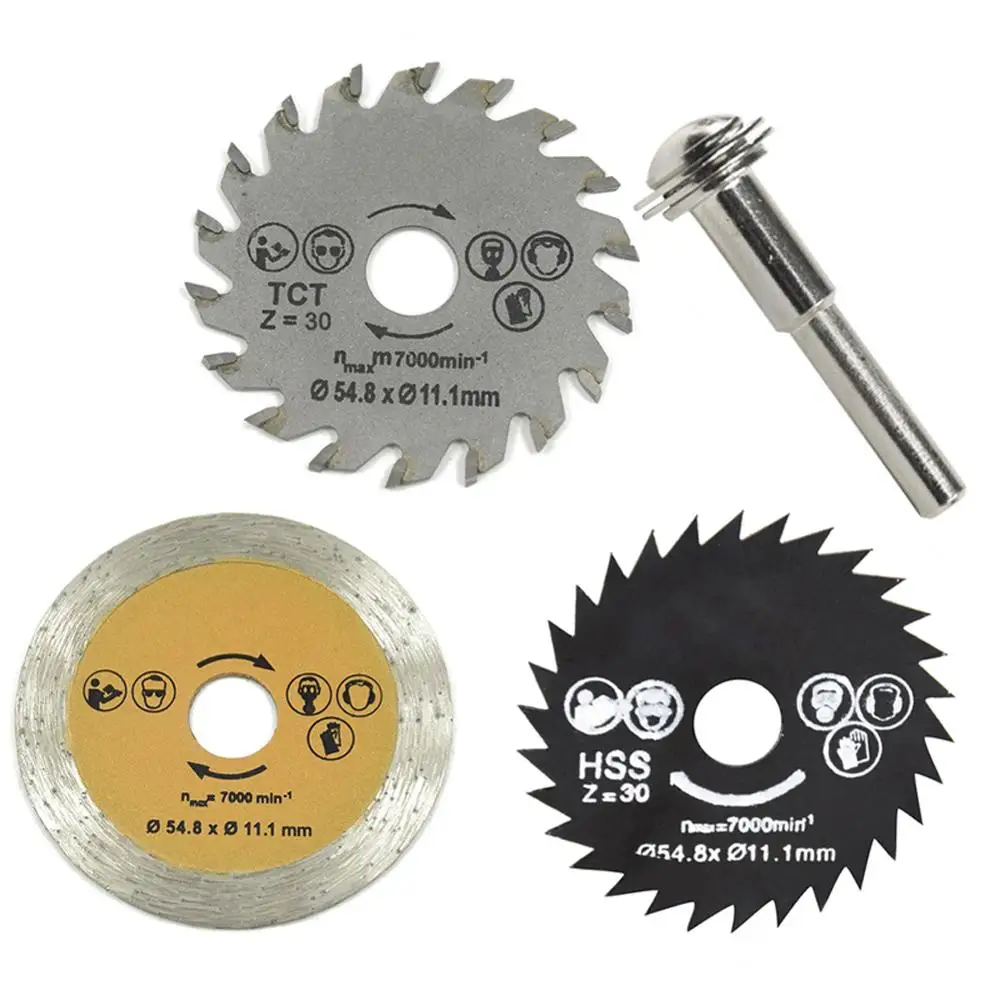 1/3 szt. Średnica zewnętrzna 54,8 mm Mini brzeszczot do piły tarczowej Metal plastik ceramiczny brzeszczot do cięcia drewna brzeszczot do obróbki drewna