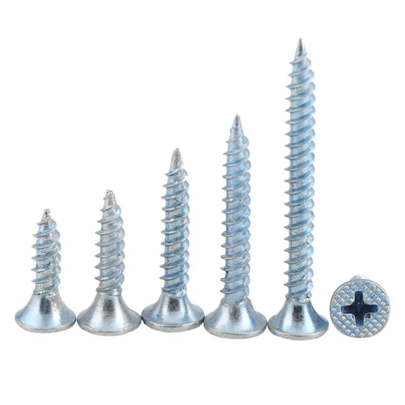 GuHUA Galvanized cross Flat Head Self Tapping drywall Screw KA Hardened Philips Countersunk Head Wood Tapping Screws M3-M6 50Pcs