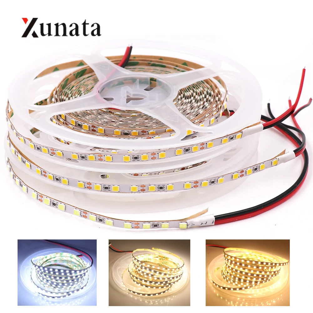 

DC12V LED Strip Light 5M SMD2835 120LEDs/M Flexible LED Tape 4MM PCB LED Ribbon for Backlight LED Light Strip for Decoration