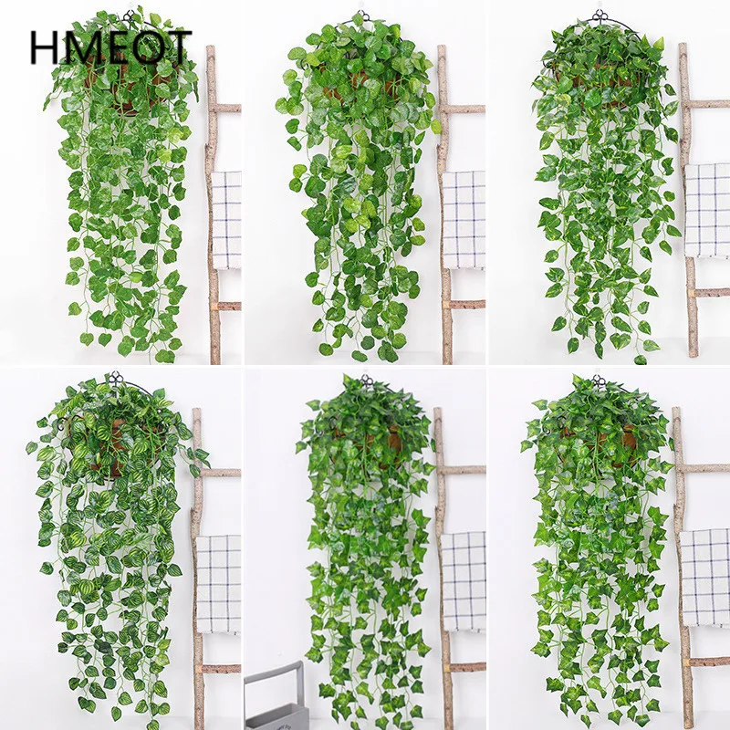 Artificial Green Potted Plants Vine Wall Hanging Creeper Ivy Rattan Fake Flower Window Garden Christmas Home Decor Chlorophytum