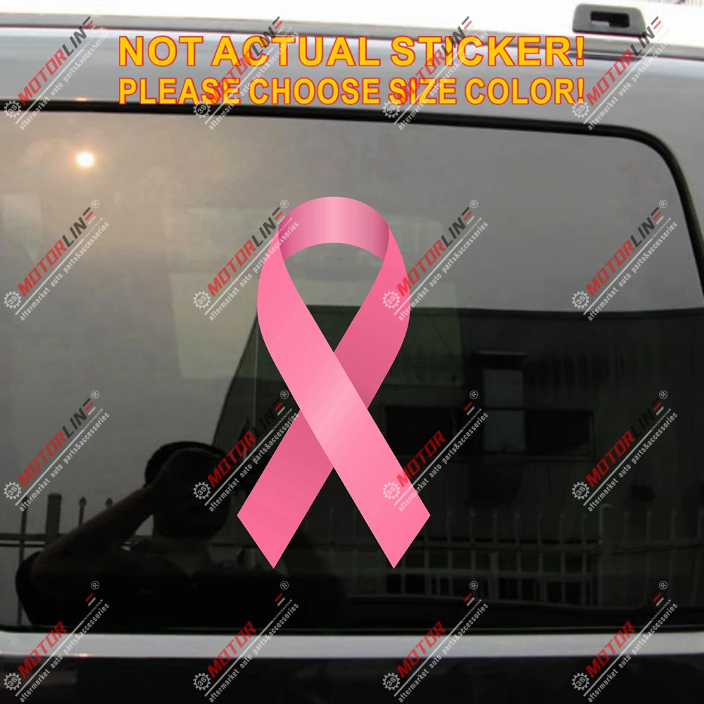 Pink Ribbon for Breast Cancer Decal Sticker Vinyl reflective glossy pick size