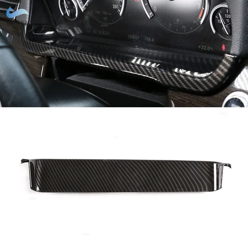 

For BMW 7 Series F01 F02 F03 F04 2009-14 Car ABS Carbon Texture Steering Wheel Dashboard Display Panel Cover Interior Trim