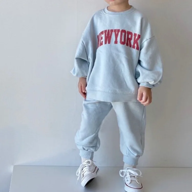 Autumn Kids Baby Letter Printed Clothing Sets Toddler Boys Girls Sweatshirt + Trousers 2pcs Suit Infant Long Sleeve Clothes Set