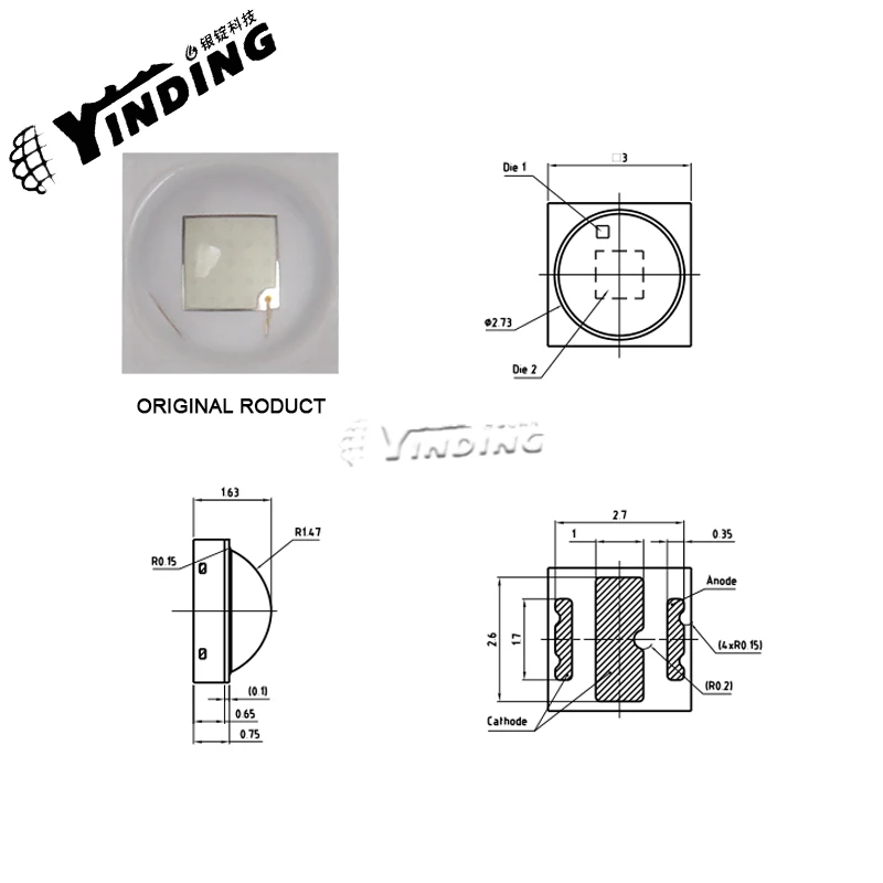 10 قطعة 3030 GD QSSPA1.14 5 واط عالية الطاقة LED مصدر ضوء المرحلة 451-457NM الضوء الأزرق مصباح الصيد صمام ثنائي باعث للضوء