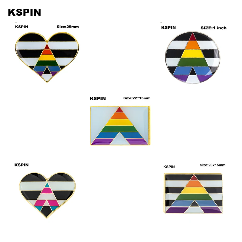 

Straight Allies Pride Rainbow Flag Rozet Metal Chapas Metalicas Pins Icon Backpack Brooch for Gift XY0307