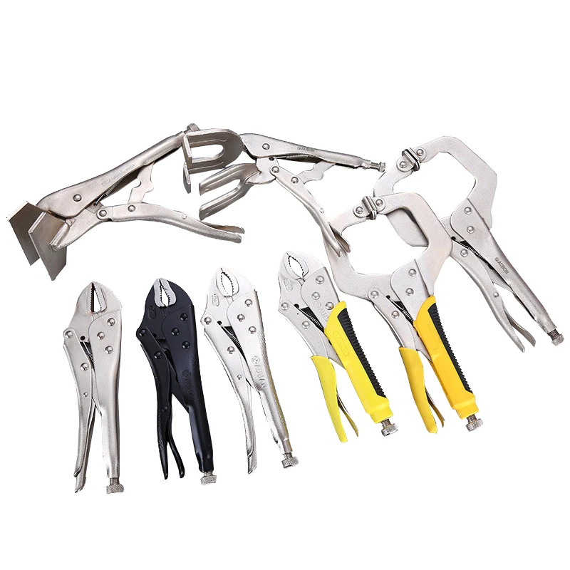 Locking Pliers Fix Locator C Clamp Pincer Grips Ground Mouth Woodwork Grip Vise Lock Plier Clamping Hand Tools Weld Clip Tool