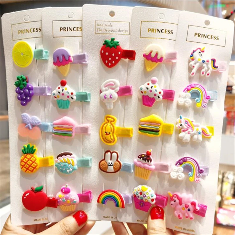 

Net celebrity children hairpin hair accessories female Korean girl fruit hairpin cute princess little girl clip headdress set