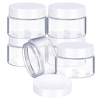 6pcs 30/40/50/60/80ml Empty Plastic Cosmetic Makeup Jar Pots Transparent Sample Bottles Eyeshadow Cream Lip Balm Container