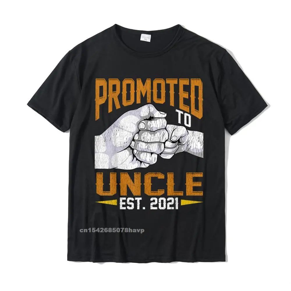 

Mens Promoted To Uncle Est 2021 Shirt Christmas New Uncle T-Shirt Slim Fit Cotton Mens Tops T Shirt High Quality Top T-Shirts