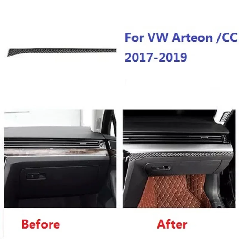 

Carbon Fiber Car Interior Center Console Decoration Strip Sticker Fit For VW Arteon CC 2017-2019 Car Styling