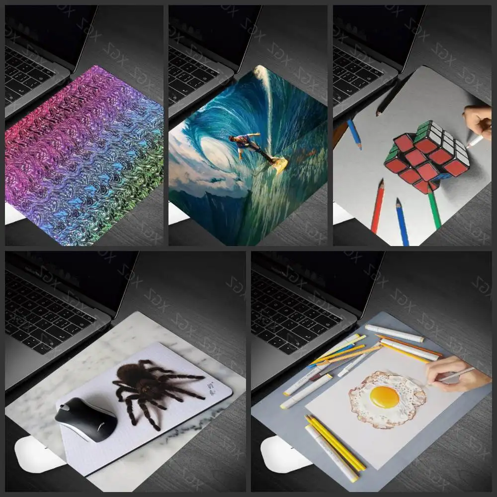 Yzuoan Three-dimensional Paintings Gamer PC Computer Desktop Mousepad Anime Desk Mat Laptop Keyboard Pads Gaming Accessories