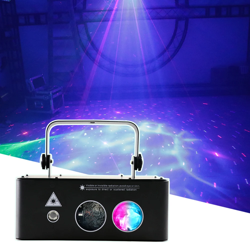 Pattern Beam Light RGB 3IN1 Stage Light DMX512 Voice Control Music Led Disco Light Party Show Laser Projector Lights Effect Lamp