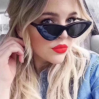 Kobietce Retro Okulary trójkątne przeciwsłoneczne Cat Eye Hip-hop krótkowzroczność